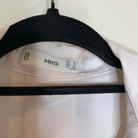 Mango Pale Pink Chiffon Blouse Sz 10 - Picture 7 of 10